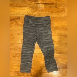lululemon athletica Grey/Black Striped Cropped Capri Leggings